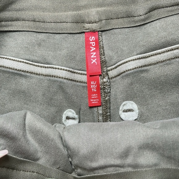 SPANX Stretch Twill Straight Leg Pants Olive Oil Color - Picture 4 of 10